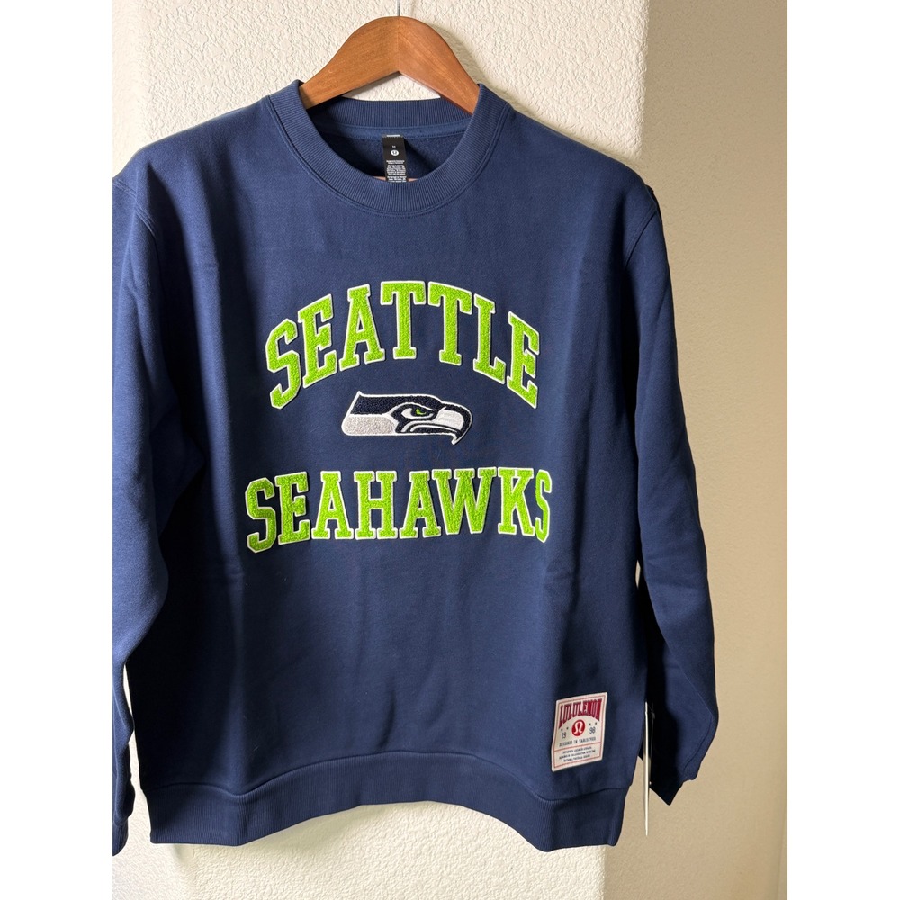 Lululemon Seattle Seahawks Steady State Crew Sweatshirt Mens M Club Blue NFL NEW